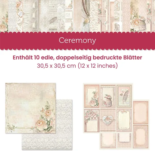 Vista 2 de Stamperia Papel para álbumes de recortes, multicolor, paquete de 10