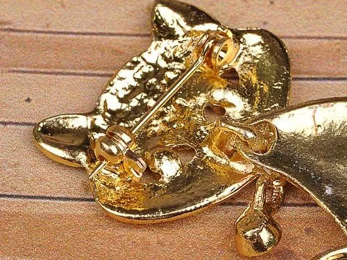 Vista 5 de Alilang Broche de cristal esmaltado en tono dorado para mujer