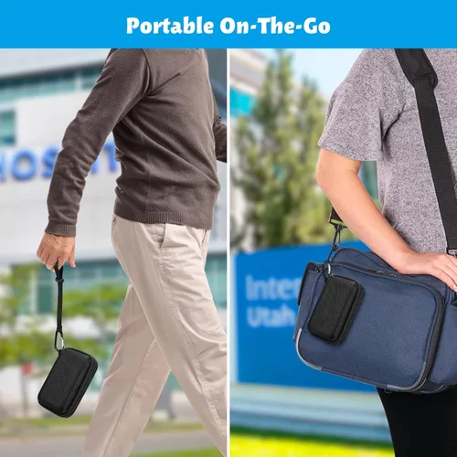 Vista 6 de Carcasa rígida para Freestyle Libre 3 2 / Libre Reader Estuche de transporte ligero a prueba de golpes para diabéticos con clip y asa (negro)