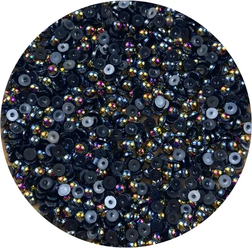 Vista 24 de 2000 piezas de cuentas de media perla de 3 mm para manualidades, cuentas de perla de parte trasera plana, cuentas semirredondas para joyería, arte