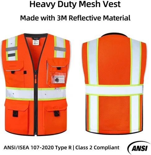 Vista 5 de Neopelta Chaleco de seguridad reflectante resistente hecho con cinta 3M Naranja