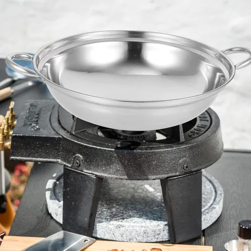 Vista 3 de GANAZONO 2 piezas de acero inoxidable -derramar olla caliente cocina cocina segura mango diseño fácil de limpiar para uso doméstico