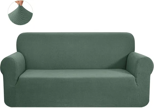 Vista 34 de CHUN YI - Funda elástica de 1 pieza para sillón grande, funda protectora suave de Jacquard con elastano, detalle de cuadros y parte inferior