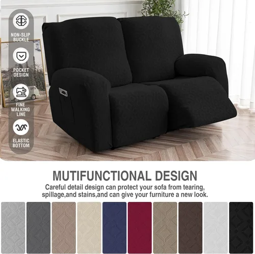 Vista 127 de Gennia Funda Impermeable para Silla Reclinable, Fundas Elásticas para Sofá Reclinable con Bolsillos, Fundas Lavables para Silla Reclinable Lazy Boy