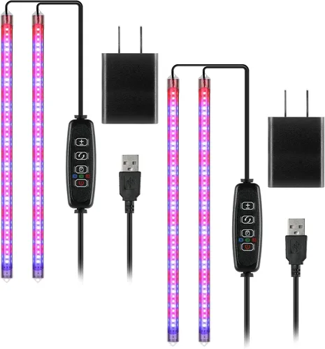 Vista 31 de iPower - Lámpara LED de crecimiento con espectro completo para plantas de interior, cuello de cisne ajustable, 2/3 modos de luz y 5/10 niveles