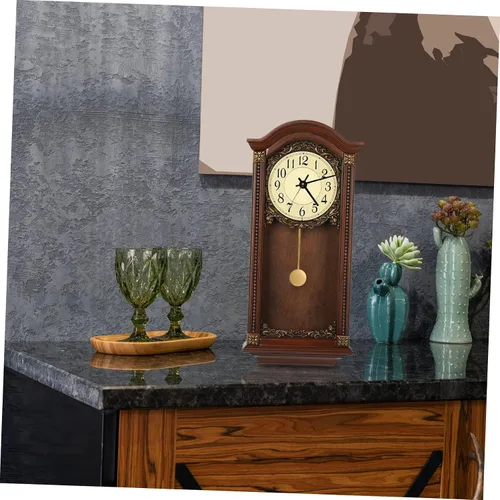 Vista 5 de DOITOOL Reloj de pared de cuarzo, mecanismo de reemplazo de reloj de péndulo, pieza de reloj de pared, reloj de pared dorado, kit de moda antigua