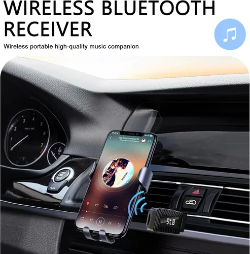 Vista 3 de Receptor Bluetooth USB para automóvil, adaptador de audio inalámbrico Bluetooth 5.3, fuente de alimentación USB, adaptador de conector auxiliar