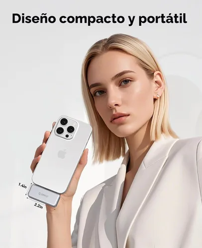 Vista 5 de ORICO FlashPod 64GB SSD portátil de aleación de aluminio con carga rápida PD de 100W, diseño de conexión directa, unidad de estado sólido externa