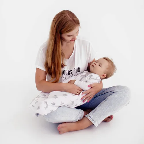 Vista 6 de Mama Cheetah Saco de dormir para bebé de 0.5 TOG, Manta portátil de algodón orgánico para bebé con cremallera bidireccional, Saco de dormir