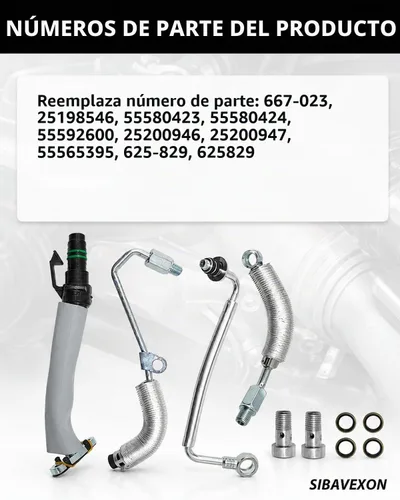 Vista 2 de Kit de línea de aceite Turbo 55587854/55592600 de 4 piezas, compatible