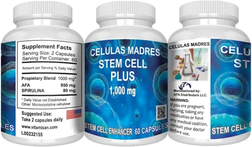 Vista 5 de VITAMISAN 4 Celulas Madres Stemcells AFA Algas Verde Azul Antienvejecimiento 240 Cápsulas