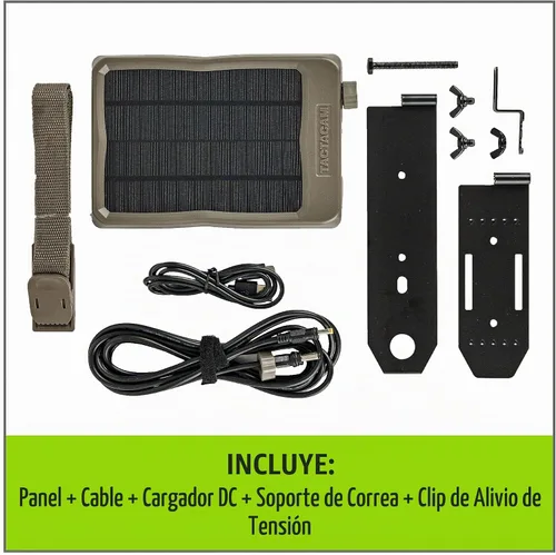 Vista 5 de TACTACAM Panel Solar Reveal para Cámaras de Rastreo Celulares X 2.0, X, Gen 1, SK, XB (Panel Solar)