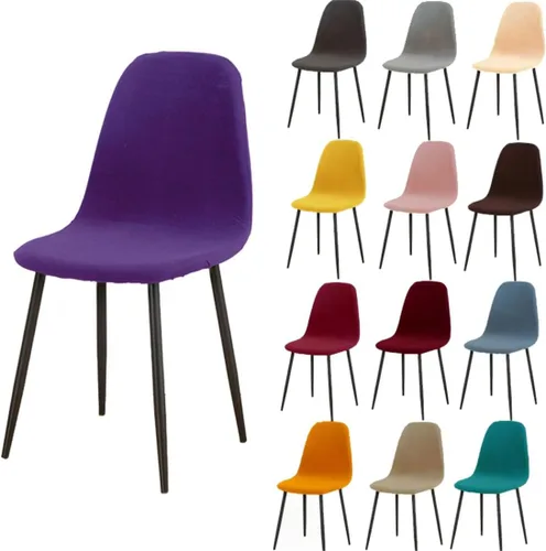 Vista 6 de Paquete de 4 fundas de elastano modernas de mediados de siglo, reutilizables, sin brazos, para sillas de comedor, para cocina, hogar, bar, hotel