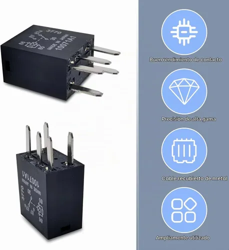 Vista 3 de Tesnaao 2 relés de bomba de combustible automotriz, relé de alimentación de enchufe directo de 12 V, relé multiusos de cinco pines de 0.98 x 0.86