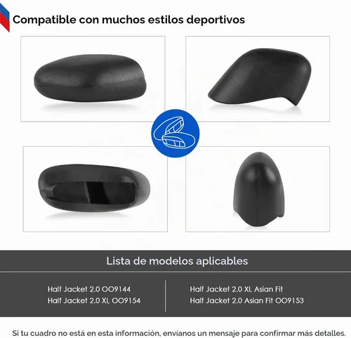 Vista 5 de BLAZERBUCK Almohadillas de nariz de repuesto para Oakley Half Jacket 2.0 OO9144/Half Jacket 2.0 XL OO9154 Sunglass Negro