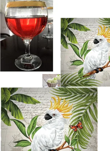 Vista 2 de Servilletas decorativas de 20 unidades, 13 x 13 pulgadas, diseño de pájaro blanco, servilletas de decoupage, servilletas desechables de otoño