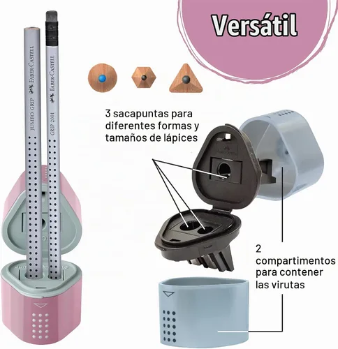 Vista 3 de Faber-Castell Sacapuntas Grip Trio: Sombras de rosas