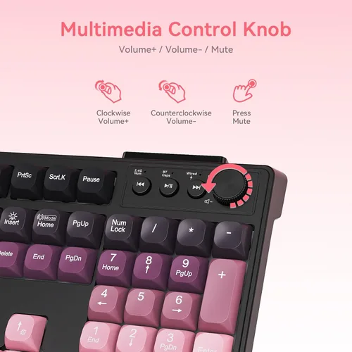 Vista 4 de Combo de teclado y mouse inalámbricos, batería recargable con retroiluminación RGB de 2000 mAh, teclados de computadora inalámbricos, teclado