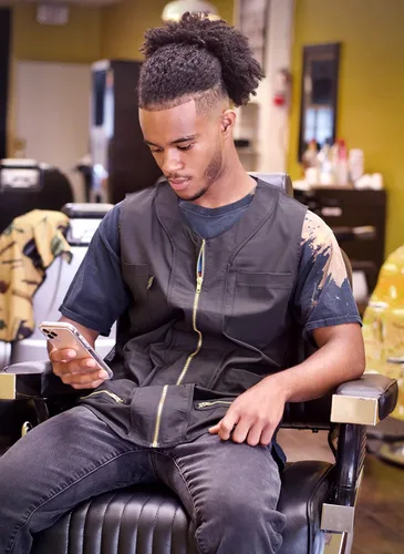 Vista 4 de King Midas - Chaleco de peluquero profesional para el cabello, ligero para hombre, chaleco con cremallera unidireccional