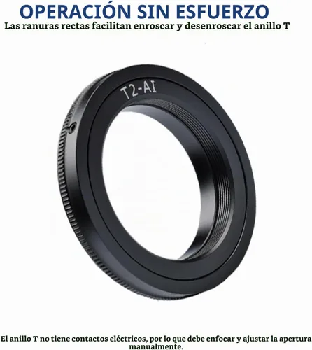 Vista 5 de Lightdow Anillo adaptador de lente de montaje T/T2 para Nikon D5500 D3300 D3200 D5300 D3400 D7200 D750 D3500 D7500 D500 D600 D610 D700 D800 D810 T2