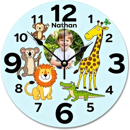 Vista 28 de ArogGeld Reloj de pared para conductor de autobús escolar, reloj de madera clásico 10 silencioso, sin tictac, de cuarzo, funciona