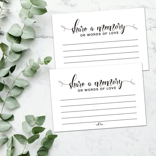 Vista 3 de Comparte un recuerdo o tarjetas de palabras de amor, decoraciones de celebración de la vida, libro de visitas funerarias, libro de invitados