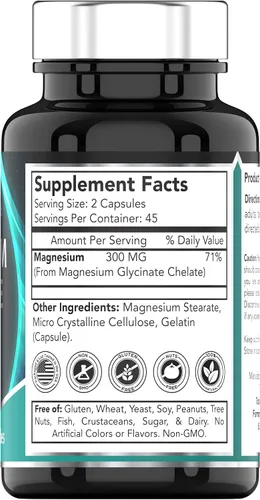 Vista 5 de Complejo Triple Magnesio 500mg (120 Cápsulas) y Glicinato de Magnesio 300mg (90 Cápsulas)