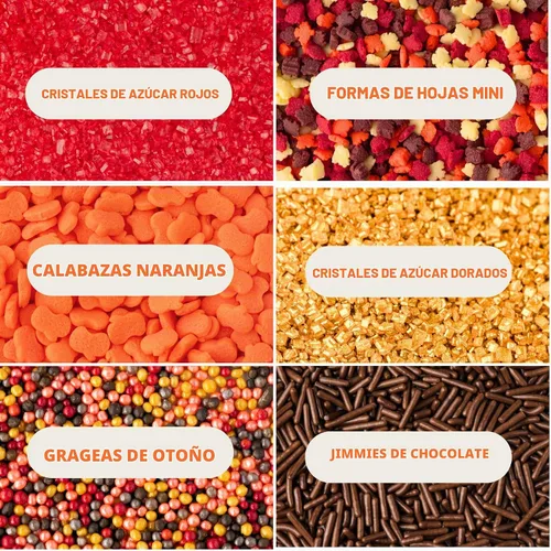 Vista 3 de Sweets Indeed Sprinklefetti Frasco de chispas de otoño de 6 celdas – 6 chispas de otoño surtidas