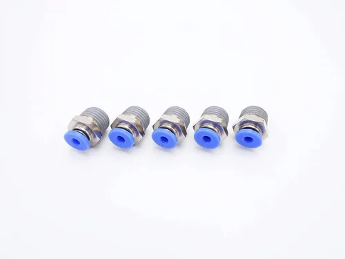 Vista 10 de Conexión de conexión de 1/2" OD x 1/2" macho NPT rosca, línea de agua recta macho neumática, conectores de empuje rápido (paquete de 4)