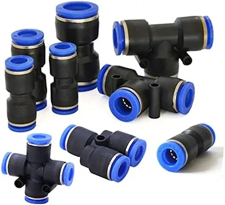 Vista 7 de Empuje para conectar accesorios, 10 piezas de conector rápido de línea de aire, kit de accesorios neumáticos de plástico de liberación rápida