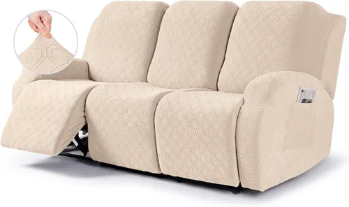 Vista 34 de VANSOFY Funda para silla reclinable, 3 piezas elásticas para silla reclinable, funda suave para silla reclinable, protector de muebles para perros