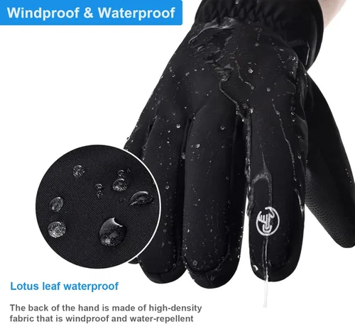 Vista 4 de Timepoch Guantes de invierno para hombres y mujeres, guantes cálidos para pantalla táctil, resistentes al viento, guantes térmicos, guantes de nieve