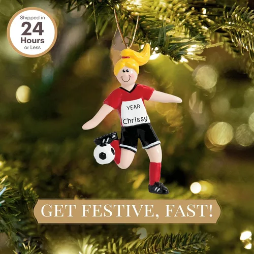 Vista 2 de Adorno de fútbol personalizado 2025 Personalización gratuita las 24 horas Adornos de Navidad deportivos grabados con láser para árbol Recuerdo