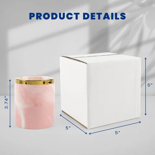 Vista 2 de Golden State Art, Paquete de 28 cajas de envío de 5 x 5 x 5 para tazas de café, velas, regalos por correo, embalaje, almacenamiento, caja de cartón