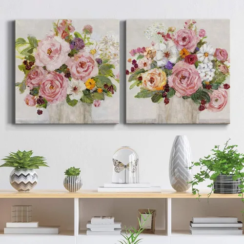 Vista 5 de Renditions Gallery Becoming Blush I - Arte de pared, decoración en lienzo de alta calidad con envoltura de galería, listo para colgar, 10 pulgadas