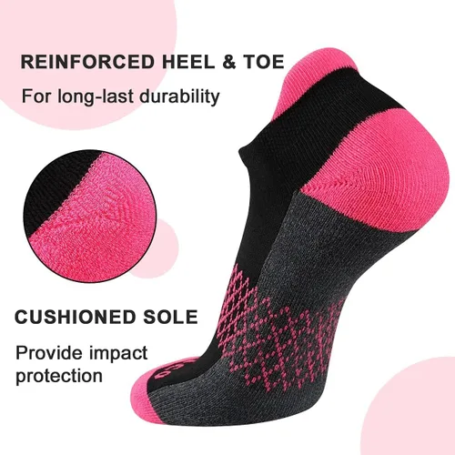 Vista 4 de Eallco - Calcetines tobilleros para mujer 6pares de calcetines deportivos con suela acolchada con lengüeta