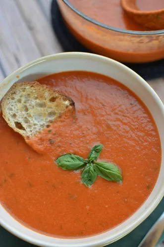 Vista 2 de La Madeleine Tomate Albahaca Sopa 15.5oz tarro de vidrio (4 unidades)