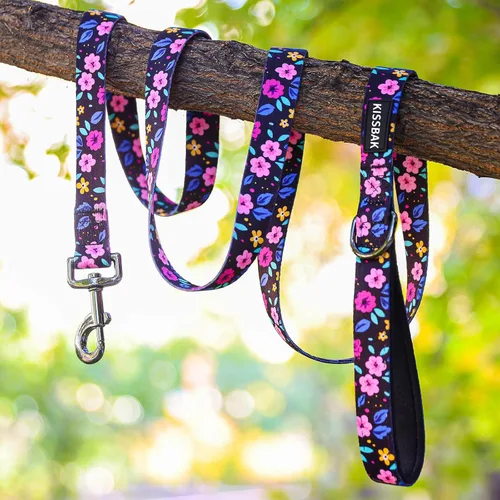 Vista 3 de Correa para perros pequeños, cómodas asas acolchadas, correa de entrenamiento de perros con girasol floral de primera calidad, correa para caminar