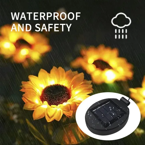 Vista 3 de Parte superior de repuesto de luz solar para luz de flor, panel solar LED, parte de repuesto para decoración de flores al aire libre, jardín, patio