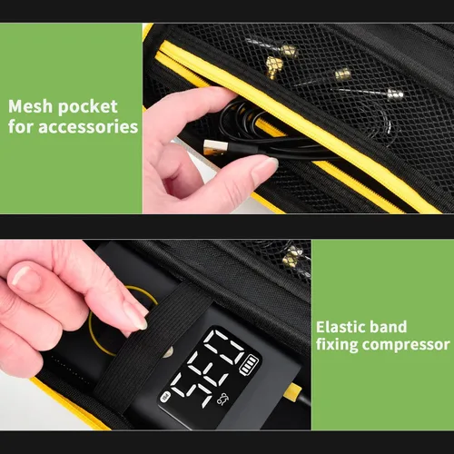 Vista 4 de Estuche Compatible con Inflador de Neumáticos Portátil Fanttik X9 Pro para Motocicleta, También para Compresor de Aire Eléctrico Xiaomi 2/ 1S, Bomba