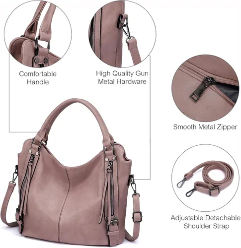 Vista 3 de Tote Bag for Women PU Leather Shoulder Bags Fashion Hobo Bags Large Purse and Handbags with Adjustable Shoulder Strap