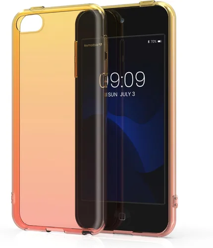 Vista 7 de kwmobile Funda transparente compatible con Apple iPod Touch 6G / 7G (6ª y 7ª generación), carcasa trasera de TPU, color amarillo/rosa