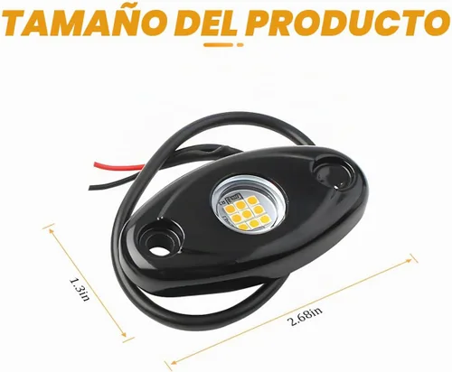 Vista 2 de Luces de Roca para Camiones, 4 Módulos de Luces LED de Roca, Kits de Luces de Neón de Roca Impermeables IP67 para Camioneta ATV Todoterreno SUV Azul