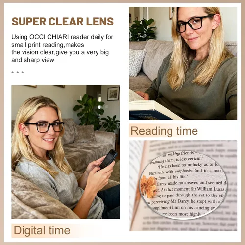 Vista 3 de OCCI CHIARI Gafas de lectura cuadradas grandes para mujer