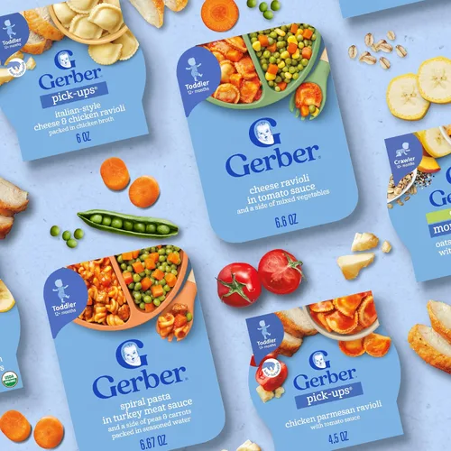 Vista 10 de Gerber Pick-ups Ravioles de queso y espinacas, 6 onzas (paquete de 8) Hora de comer para niños pequeños; pastillas de raviolis de queso