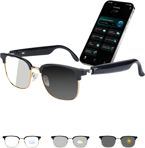 Vista 10 de Gafas inteligentes AI para mujer, gafas Bluetooth de traducción