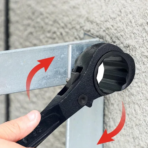 Vista 6 de WEDO Llave de trinquete para andamio Podger de 0.394 in, llave de vaso de un lado, llave de disco de liberación rápida, trinquete de 2/5 pulgadas