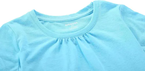 Vista 9 de Bienzoe Camiseta de secado rápido transpirable para niñas, NegroBlanco desteñidoRosa.