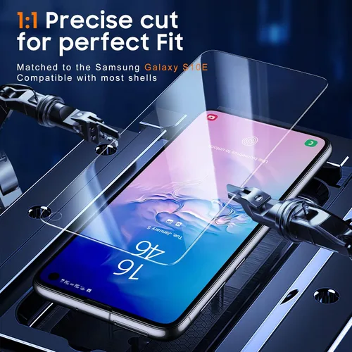 Vista 2 de [Paquete de 4] UniqueMe compatible con Samsung Galaxy S10e Protector de pantalla de vidrio templado, dureza 9H, sin burbujas