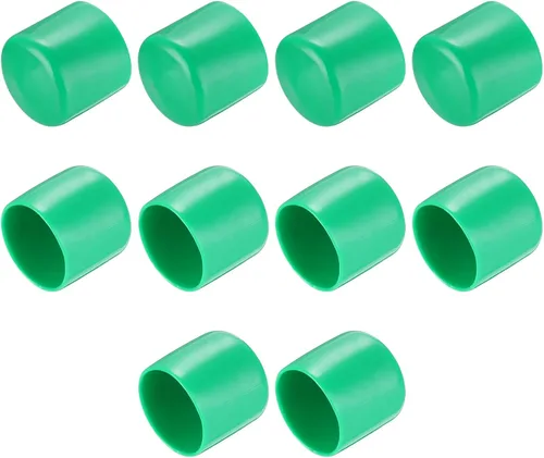 Vista 117 de uxcell 10 tapas de goma para extremos de 0.591 in de identificación, tapa de extremo redondo, protectores de rosca de tornillo, color negro